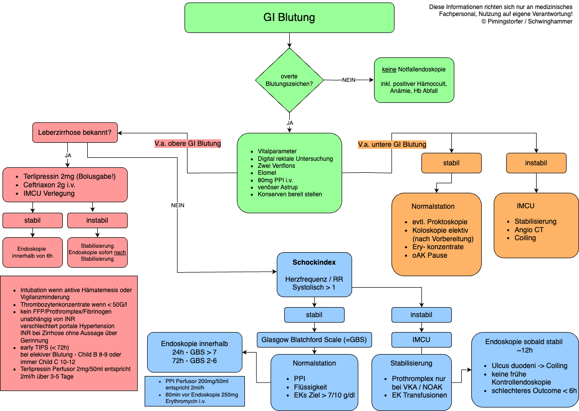 GI Blutung Flowchart